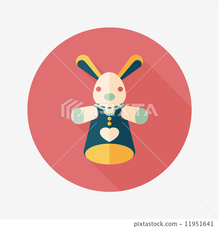 cat hand puppet flat icon with long shadow,eps10 11951641