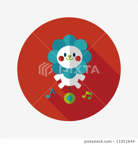 lion toy flat icon with long shadow,eps10 lion toy flat icon with long shadow,eps10 11951644