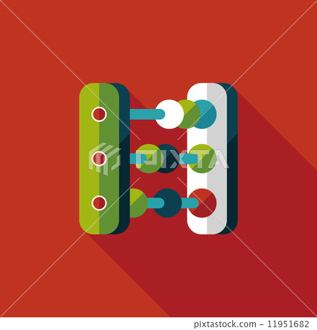 abacus calculation flat icon with long shadow 11951682