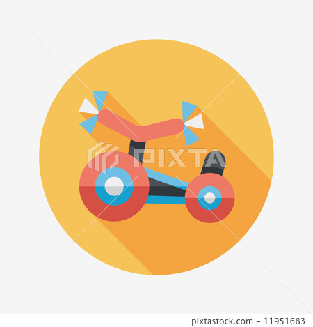 Kids Tricycle flat icon with long shadow,eps10 11951683