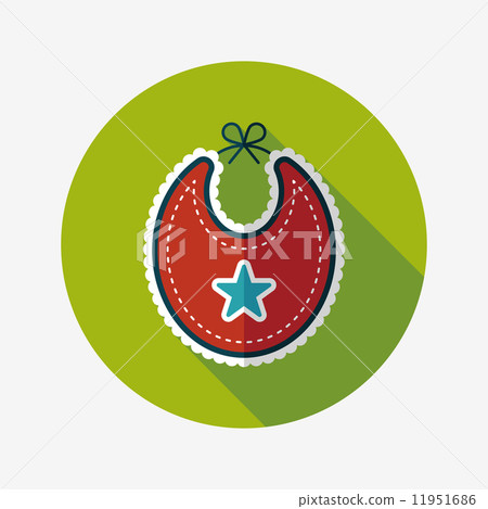 baby bib flat icon with long shadow,EPS 10 11951686