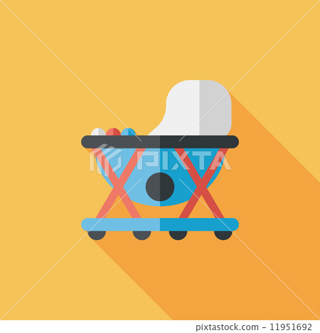 Baby walker flat icon with long shadow,eps10 11951692
