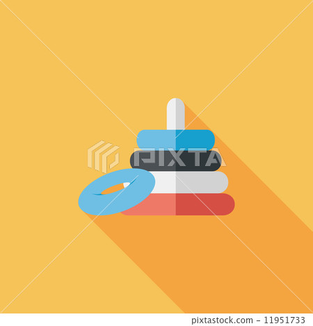 Pyramid toy flat icon with long shadow,eps10 Pyramid toy flat icon with long shadow,eps10 11951733