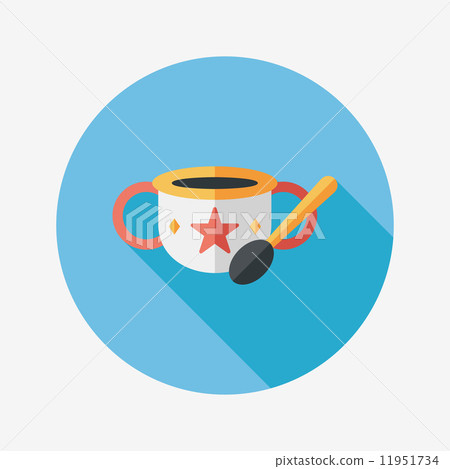 baby food bowl flat icon with long shadow,eps10 11951734