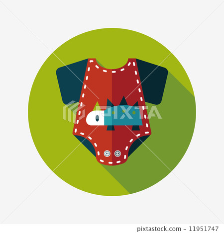 baby onesie flat icon with long shadow,EPS 10 11951747