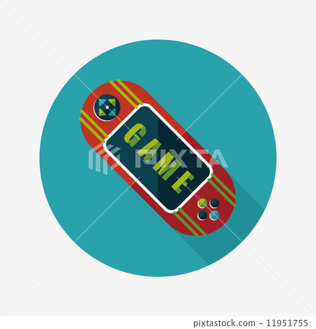 Handheld game flat icon with long shadow,eps 10 - Stock Illustration ...