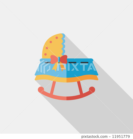 baby cradle bed flat icon with long shadow,eps10 11951779