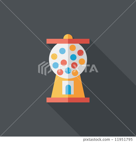 Gumball Machine flat icon with long shadow,eps10 - Stock Illustration ...