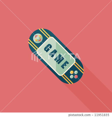 Handheld game flat icon with long shadow,eps 10 - Stock Illustration ...