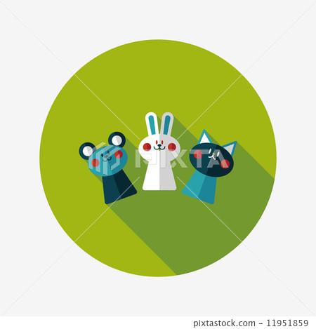 hand puppet flat icon with long shadow,eps10 hand puppet flat icon with long shadow,eps10 11951859