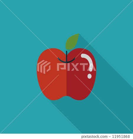 Apple flat icon with long shadow 11951868