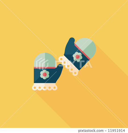baby Gloves flat icon with long shadow,eps10 baby Gloves flat icon with long shadow,eps10 11951914