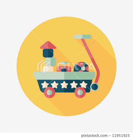 toy cart flat icon with long shadow,eps10 11951925