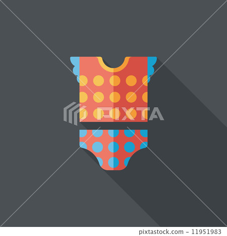 baby clothes flat icon with long shadow,EPS 10 11951983