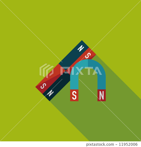 Magnet flat icon with long shadow,eps10 11952006