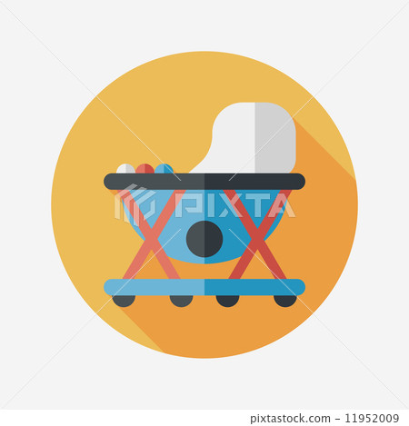 Baby walker flat icon with long shadow,eps10 11952009