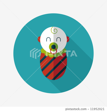 baby flat icon with long shadow - Stock Illustration [11952021] - PIXTA