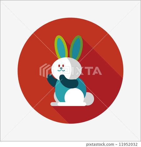 Rabbit flat icon with long shadow,eps 10 Rabbit flat icon with long shadow,eps 10 11952032