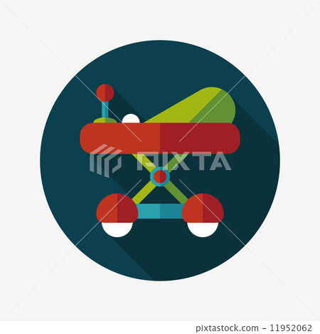 Baby walker flat icon with long shadow,eps10 11952062