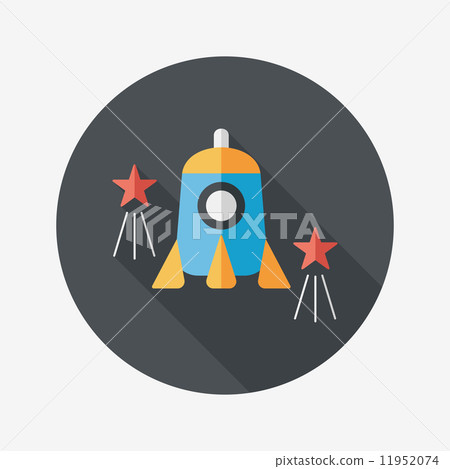 Rocket flat icon with long shadow,eps10 11952074