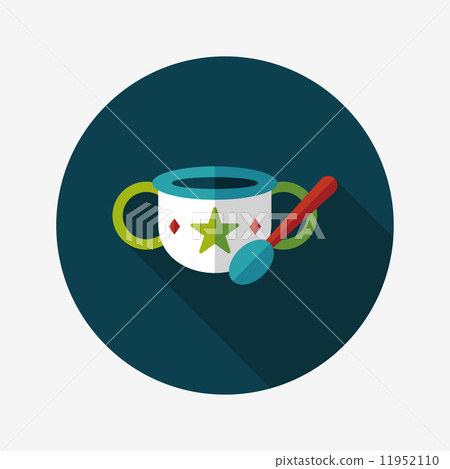 baby food bowl flat icon with long shadow,eps10 11952110