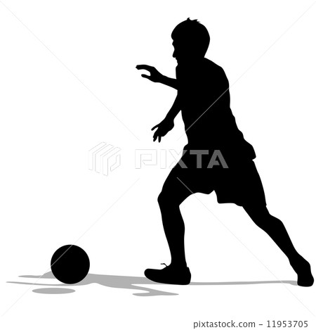 silhouettes of soccer players with the ball. Vector illustratio silhouettes of soccer players with the ball. Vector illustratio 11953705
