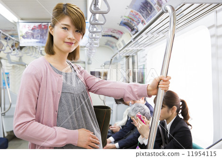 Pregnant women in train 11954115