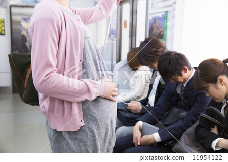 Pregnant women in train 11954122