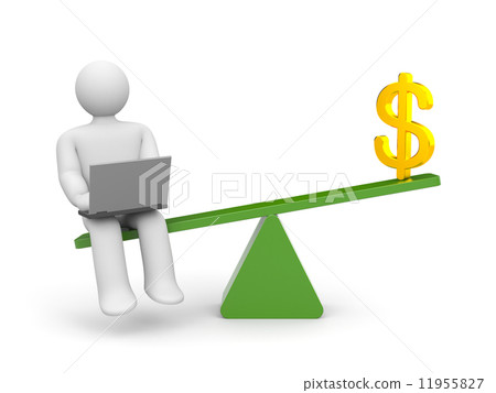 White character between work and money. Work outweighs 11955827