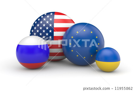 USA, Europe, Russia and Ukraine 11955862