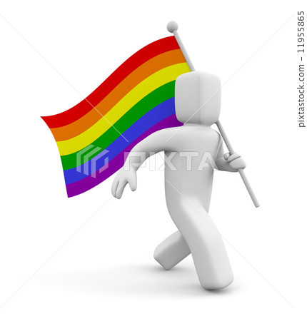 Person with Rainbow Gay Pride Flag 11955865