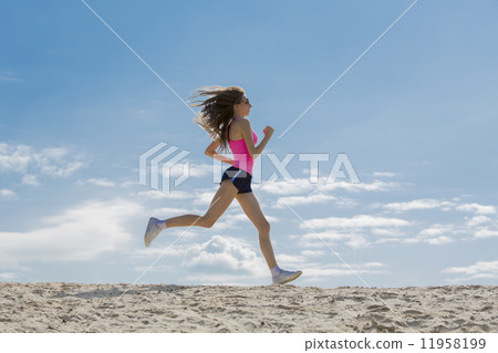 girl is engaged in sports jogging girl is engaged in sports jogging 11958199