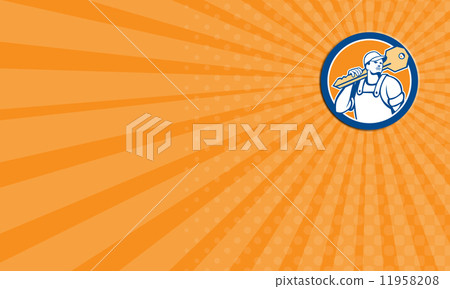 Business card Locksmith Carry Key Circle Retro 11958208