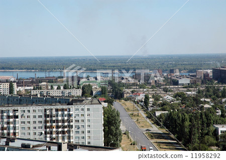 Russia. The city of Volgograd. A kind on city from height of the Russia. The city of Volgograd. A kind on city from height of the 11958292