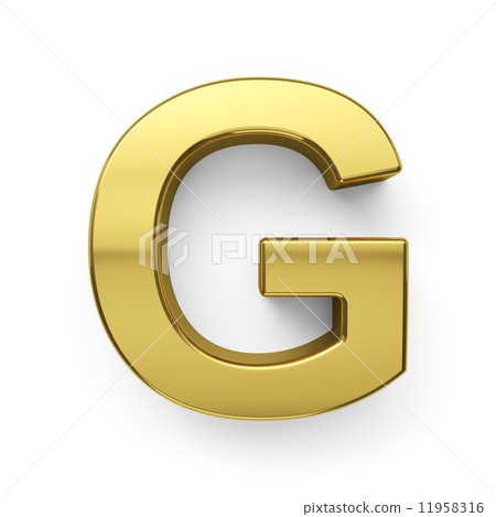 3d render of golden alphabet letter simbol - G 11958316