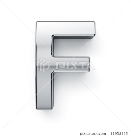 3d render of metalic alphabet letter simbol - F 3d render of metalic alphabet letter simbol - F 11958335