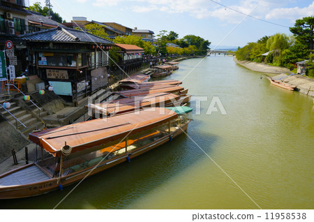 Uji River and a houseboat 11958538