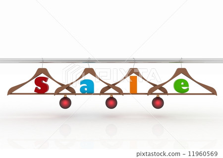 Christmas sale decorated of clothes hangers with red balls Christmas sale decorated of clothes hangers with red balls 11960569