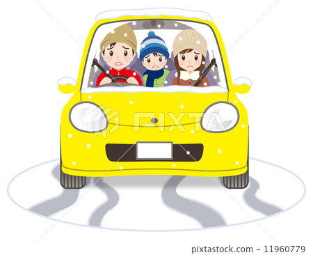 家庭和普通汽車冬季雪花面臨困擾 11960779