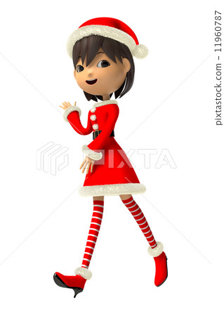 A woman to explain in Christmas costumes 11960787