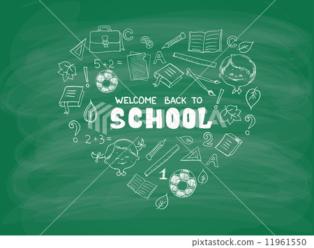 School objects in the shape of heart 11961550