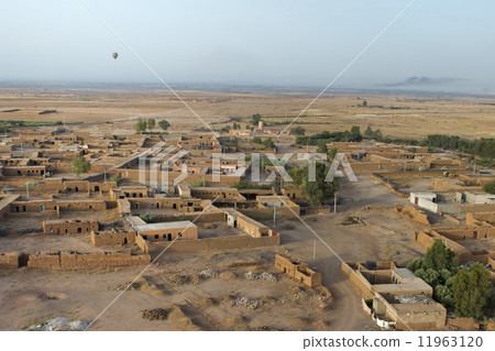 Maroc settlement in the desert near Marrakech aerial view 11963120