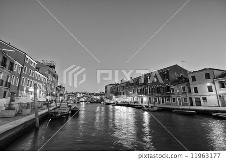 night view of venice in black and white night view of venice in black and white 11963177