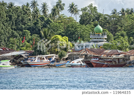 A mosque on indonesian fishermen village beach 11964835