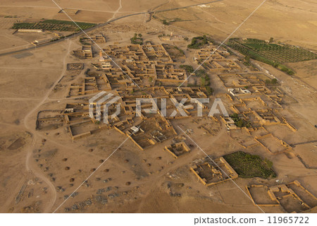 Maroc settlement in the desert near Marrakech aerial view Maroc settlement in the desert near Marrakech aerial view 11965722