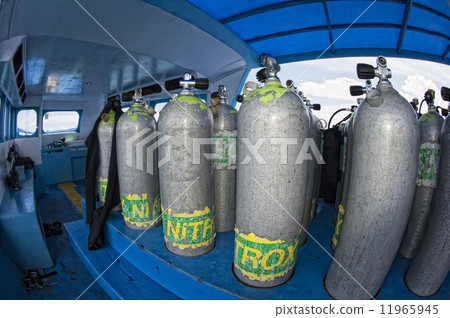 Tank on scuba diving boat Tank on scuba diving boat 11965945