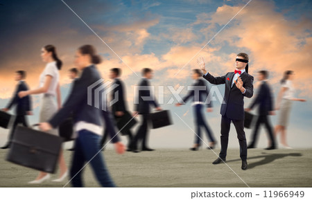 young blindfolded man young blindfolded man 11966949