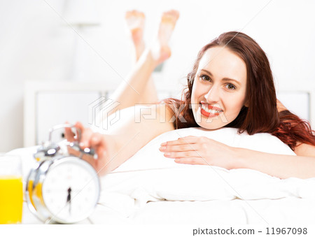 portrait of a young woman in the bedroom portrait of a young woman in the bedroom 11967098