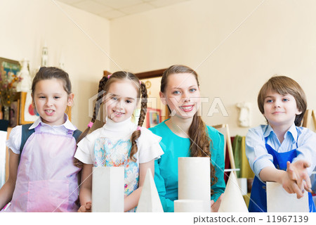 children draw with the teacher children draw with the teacher 11967139