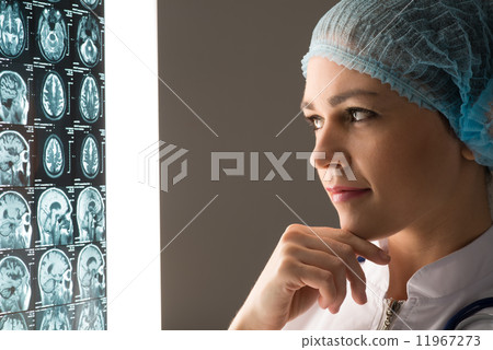 doctor looking at the x-ray 11967273